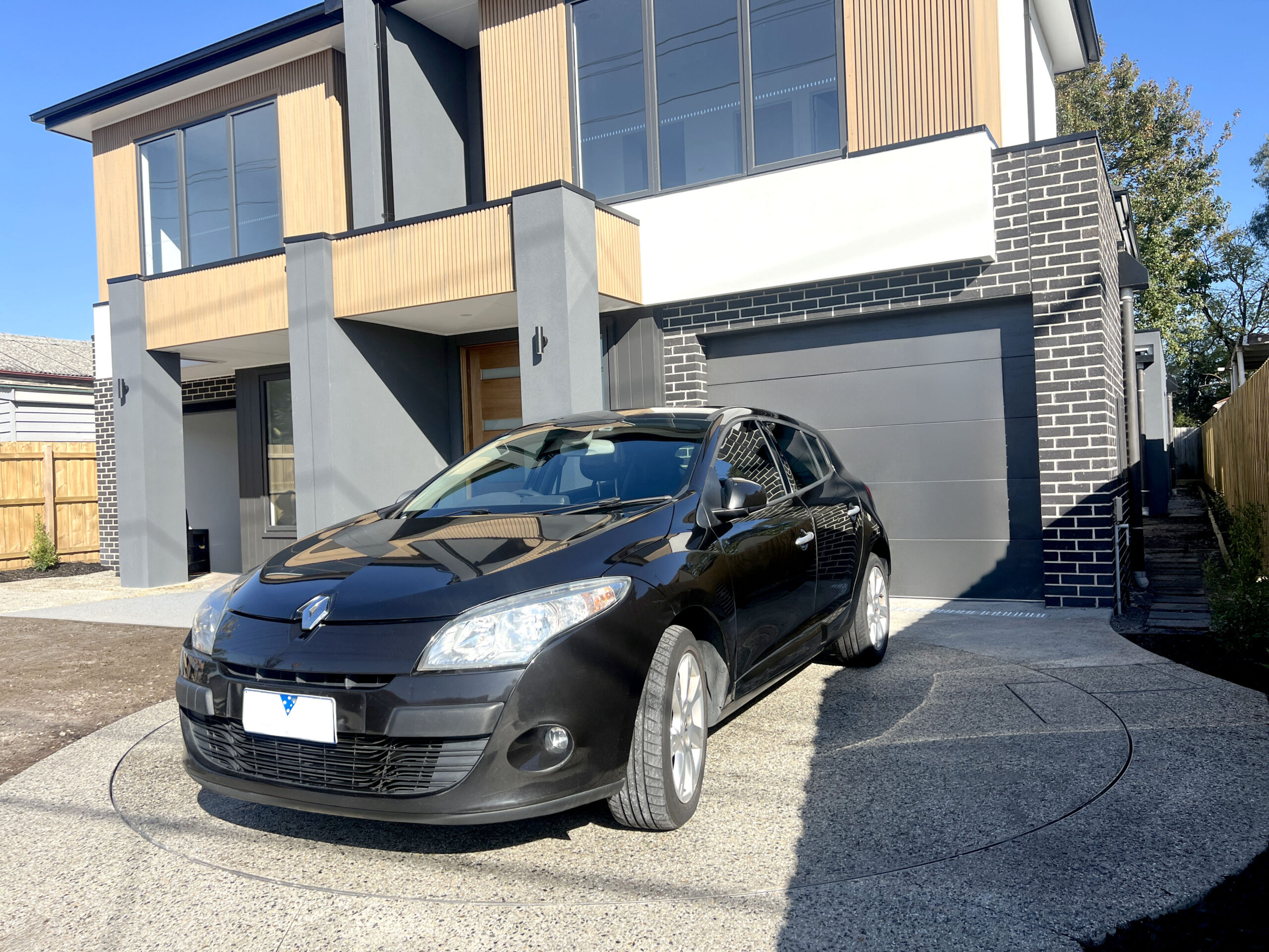 Bentleigh East driveway turntable detail showing finished residential access area